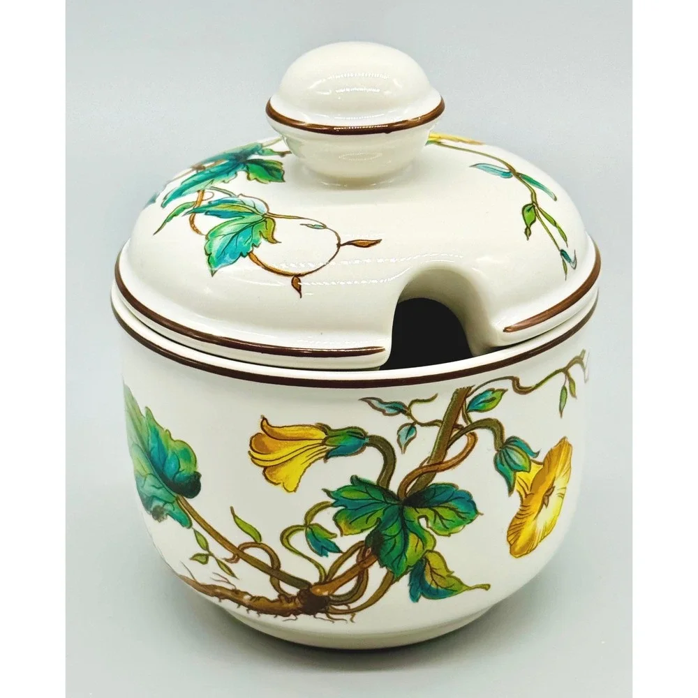 Villeroy Boch Botanica Jam Jelly Jar‎ Yellow Convolvulus Jalapa Floral